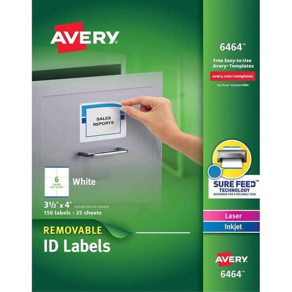 Avery Label, Removeable, 3.1X4,150 150PK AVE6464